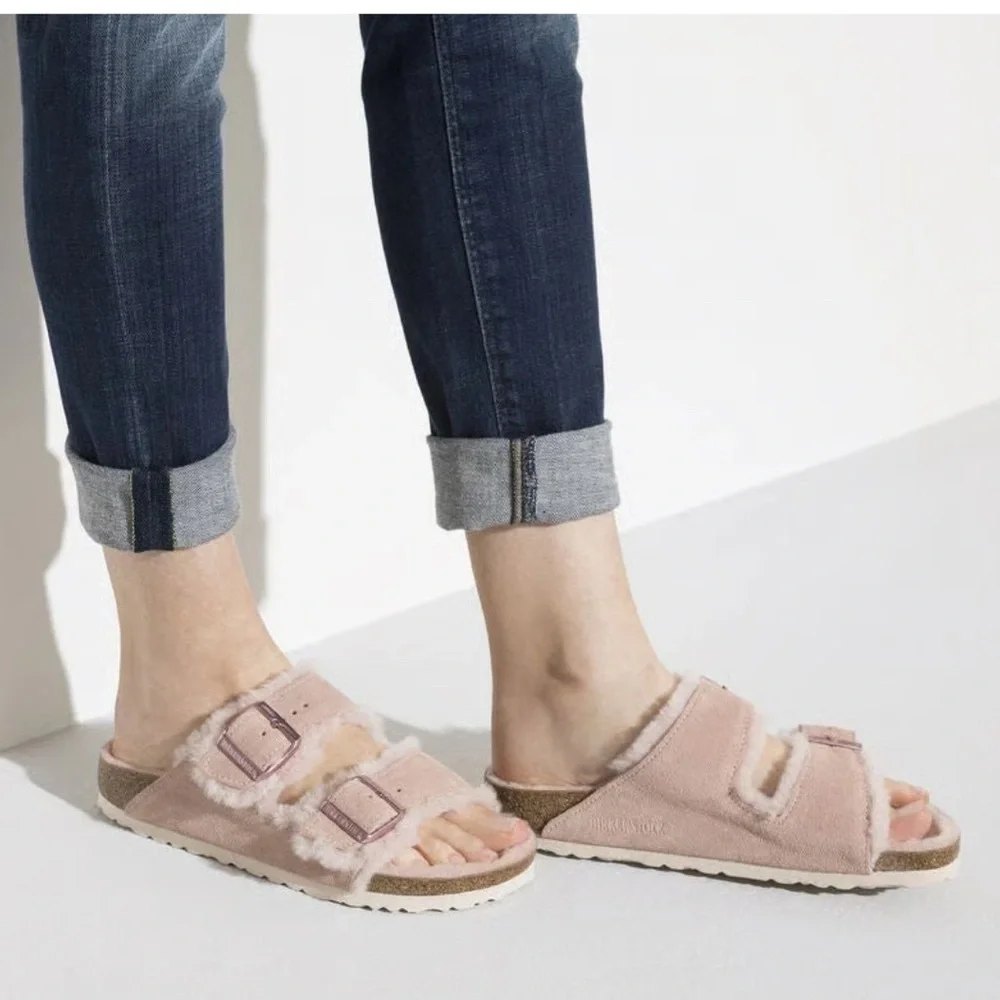 Birkenstock Kids Blush Fuzzy Slippers